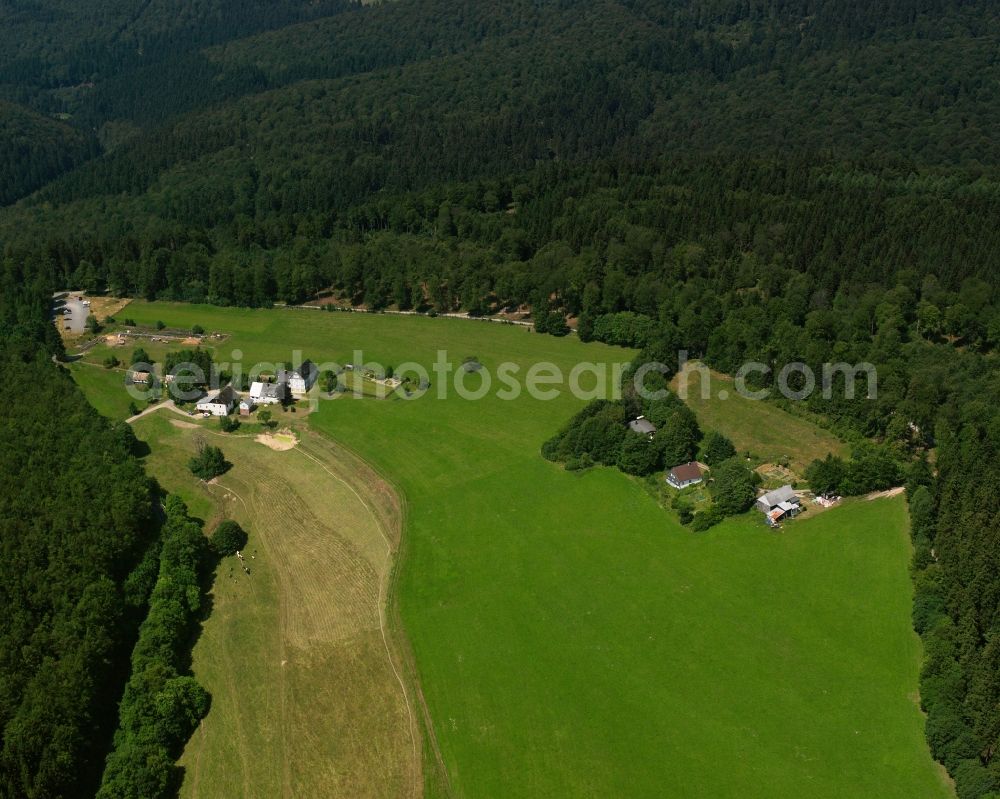 Bad Berleburg from the bird's eye view: The district on Rothaarsteig in the district Schuellar in Bad Berleburg at Siegerland in the state North Rhine-Westphalia, Germany