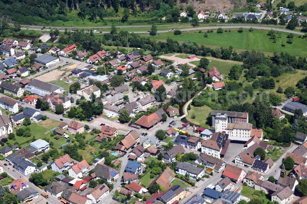 Aerial image Hausen im Wiesental - The district Buergerzentrum in the village center in Hausen im Wiesental in the state Baden-Wurttemberg, Germany