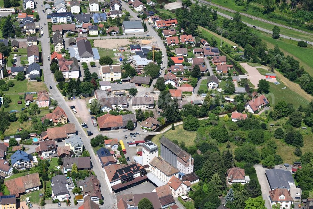 Aerial photograph Hausen im Wiesental - The district Buergerzentrum in the village center in Hausen im Wiesental in the state Baden-Wurttemberg, Germany