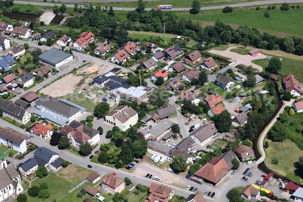 Hausen im Wiesental from the bird's eye view: The district Buergerzentrum in the village center in Hausen im Wiesental in the state Baden-Wurttemberg, Germany