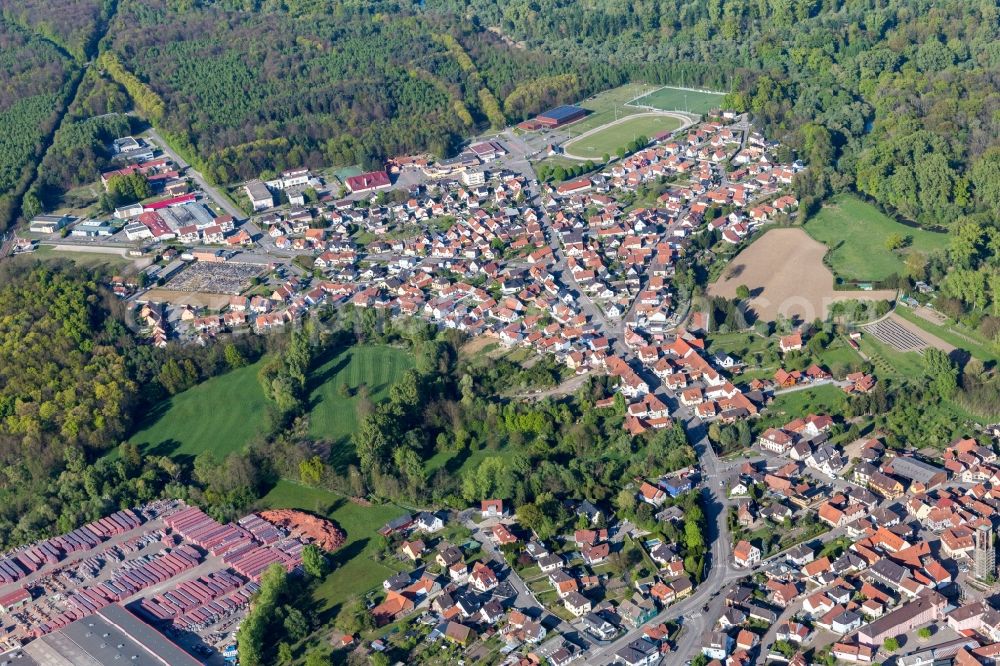 Aerial image Seltz - Settlement area in Seltz in Grand Est, France