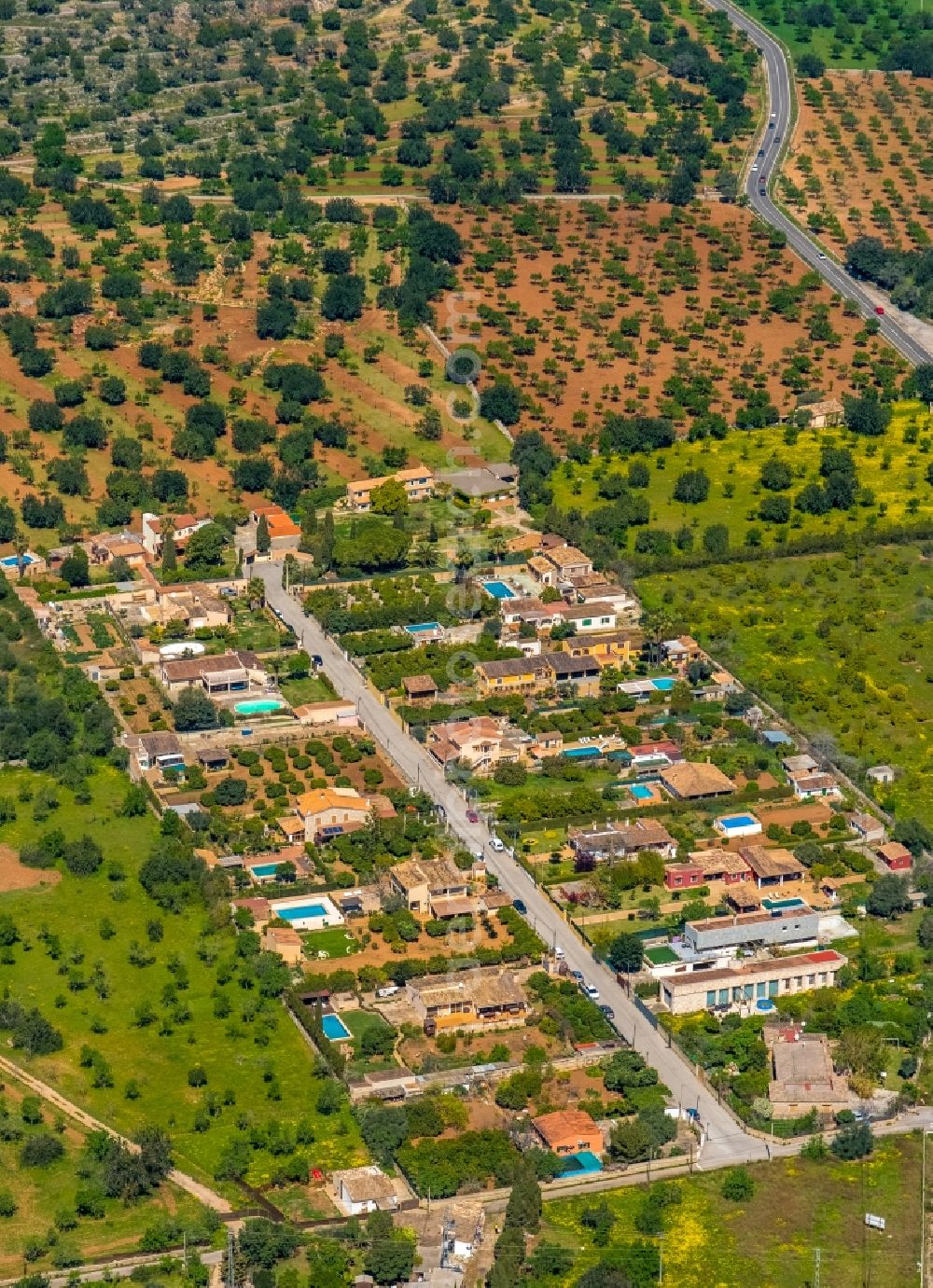 Son Maxella from the bird's eye view: The district in Son Maxella in Balearic island of Mallorca, Spain