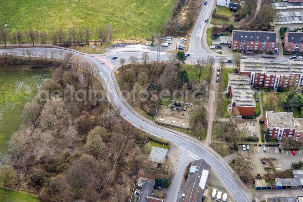 Aerial photograph Kirchhellen - The district on the eastern entrance to Kirchhellen at Ruhrgebiet in the state North Rhine-Westphalia, Germany