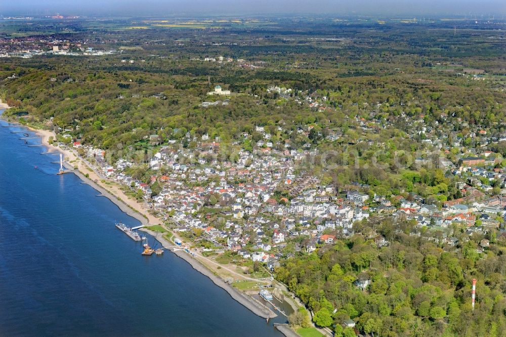 Aerial photograph Hamburg - The district on the banks of the Elbe in the district Blankenese in Hamburg, Germany