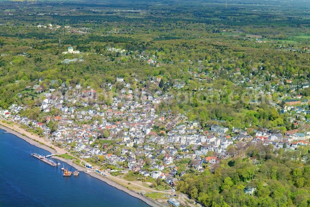 Hamburg from above - The district on the banks of the Elbe in the district Blankenese in Hamburg, Germany