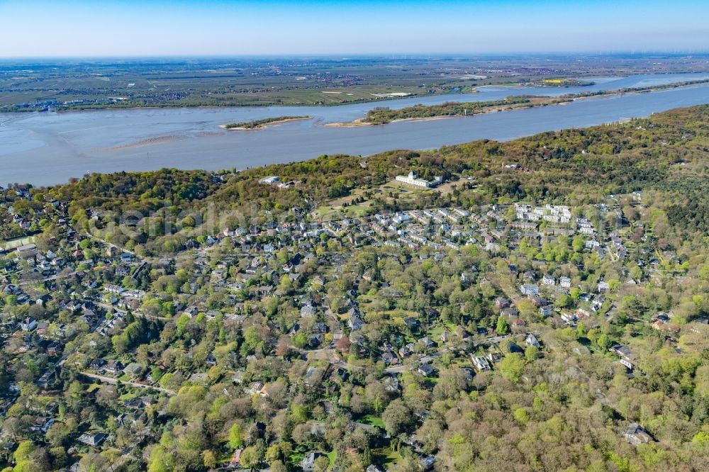 Hamburg from above - The district on the banks of the Elbe in the district Blankenese in Hamburg, Germany