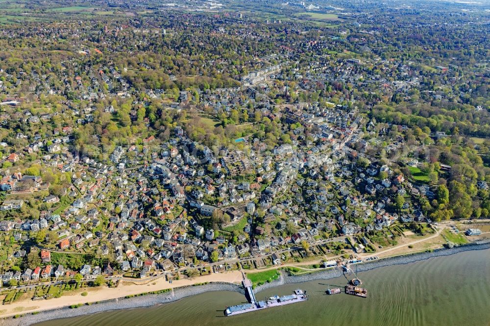 Hamburg from above - The district on the banks of the Elbe in the district Blankenese in Hamburg, Germany