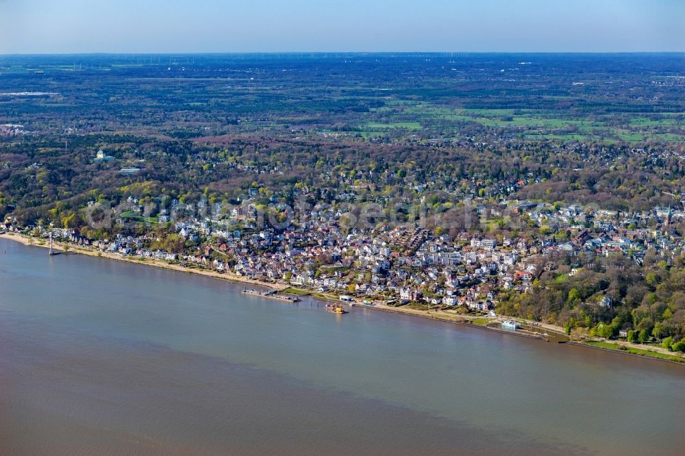 Hamburg from above - The district on the banks of the Elbe in the district Blankenese in Hamburg, Germany