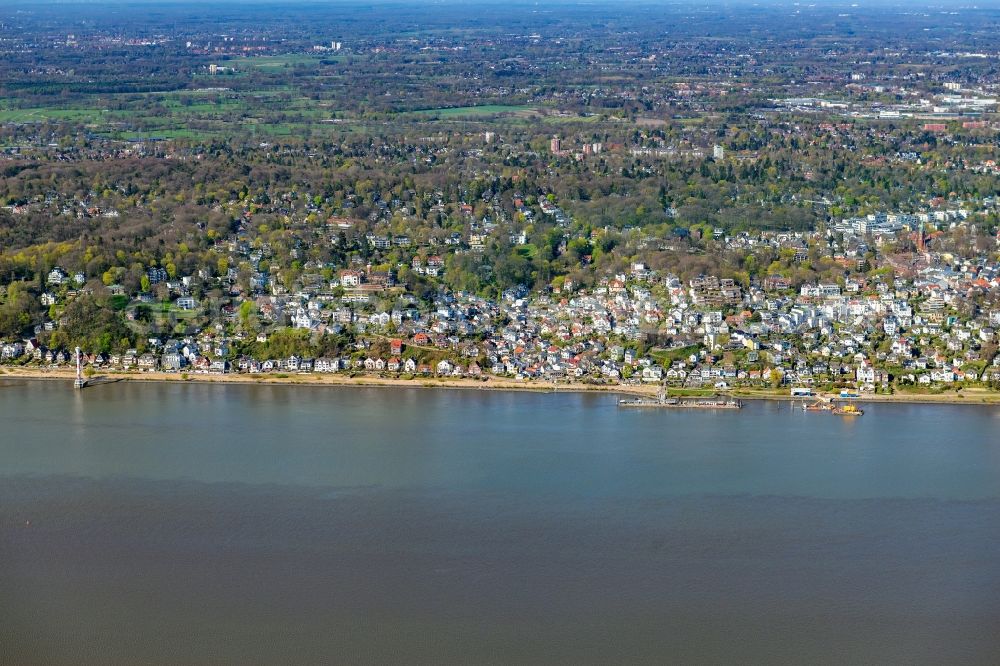 Hamburg from the bird's eye view: The district on the banks of the Elbe in the district Blankenese in Hamburg, Germany