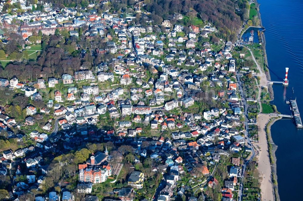 Hamburg from above - The district on the banks of the Elbe in the district Blankenese in Hamburg, Germany