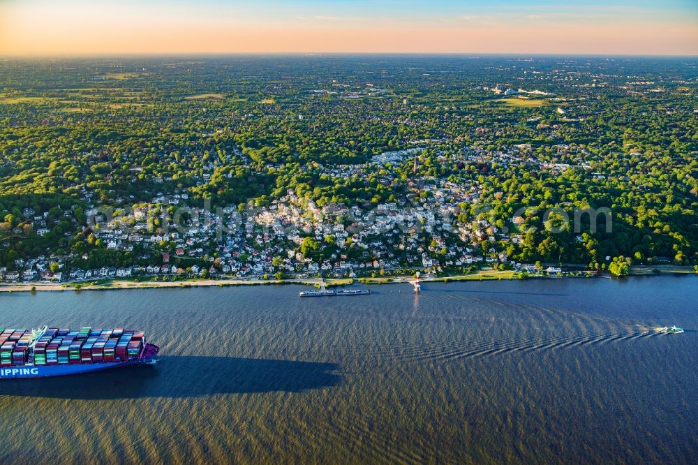 Hamburg from above - The district on the banks of the Elbe in the district Blankenese in Hamburg, Germany