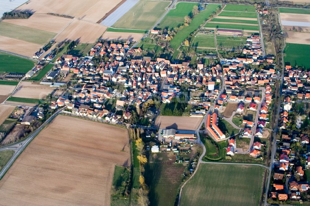 Aerial image Westheim (Pfalz) - Settlement area in Westheim (Pfalz) in the state Rhineland-Palatinate, Germany