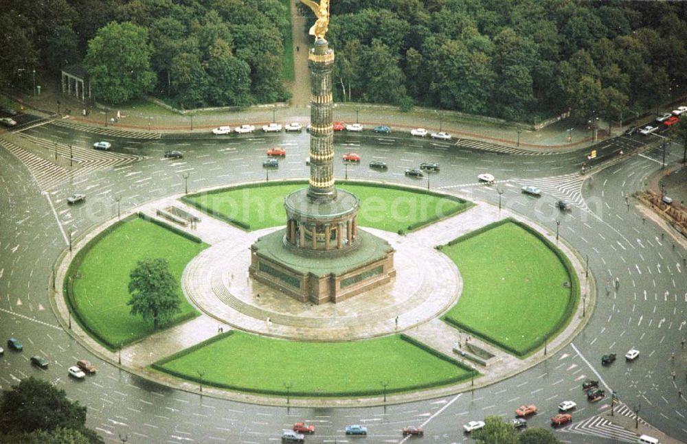 Aerial photograph Siegessäule im Tiergarten - 05.03.1993 Siegessäule im Tiergarten