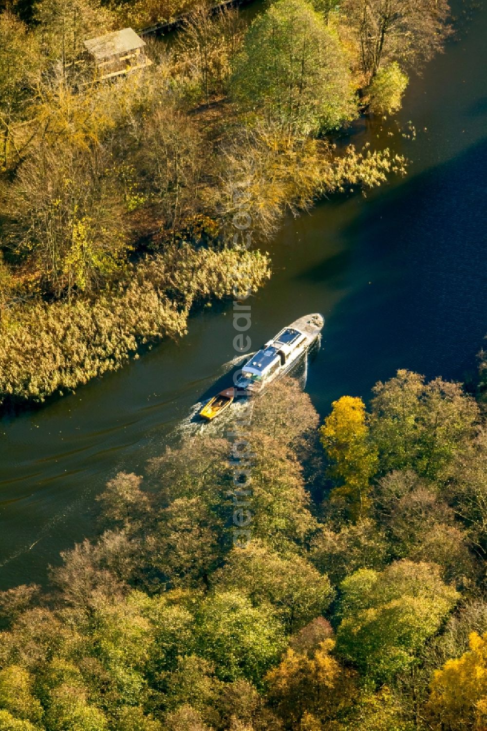 Aerial photograph Fürstenberg / Havel - View of the river Siggelhavel in Fuerstenberg / Havel in the state Brandenburg