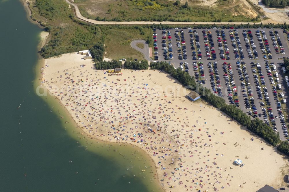 Haltern from above - Silver Lake in Haltern at the lake in the federal state of North Rhine-Westphalia. Responsible for the lake is the operating company Silver Lake II Haltern mbH