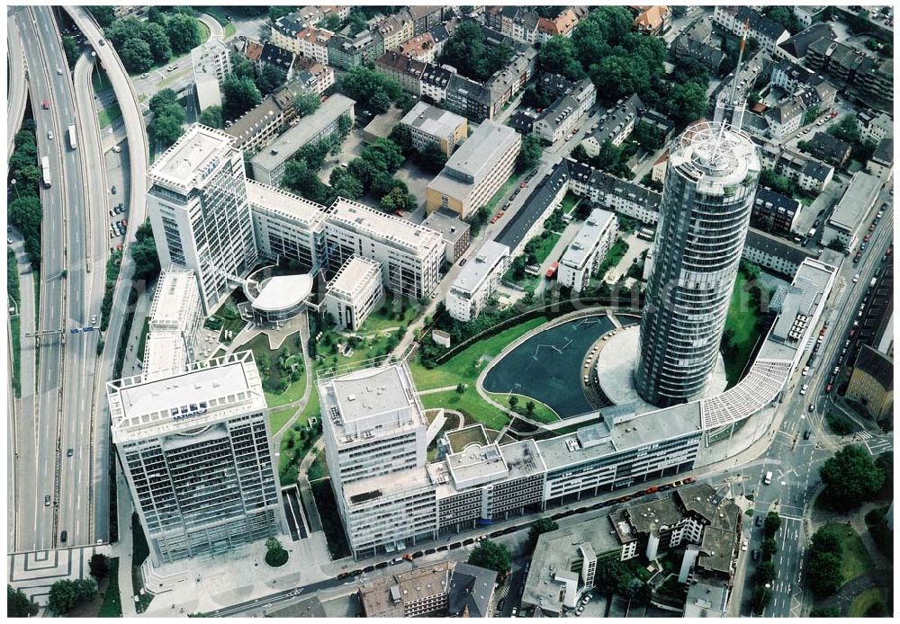 Essen from above - Sitz der RAG AG an der Rellinghauser Straße 1-11 in 45128 Essen (Tel.:0201-177-2911).