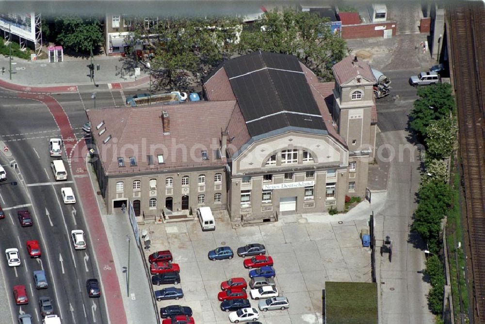 Berlin / Treptow from above - Sitz der Redaktion Neues Deutschland Alt-Stralau 1-2 in Berlin Treptow 1995