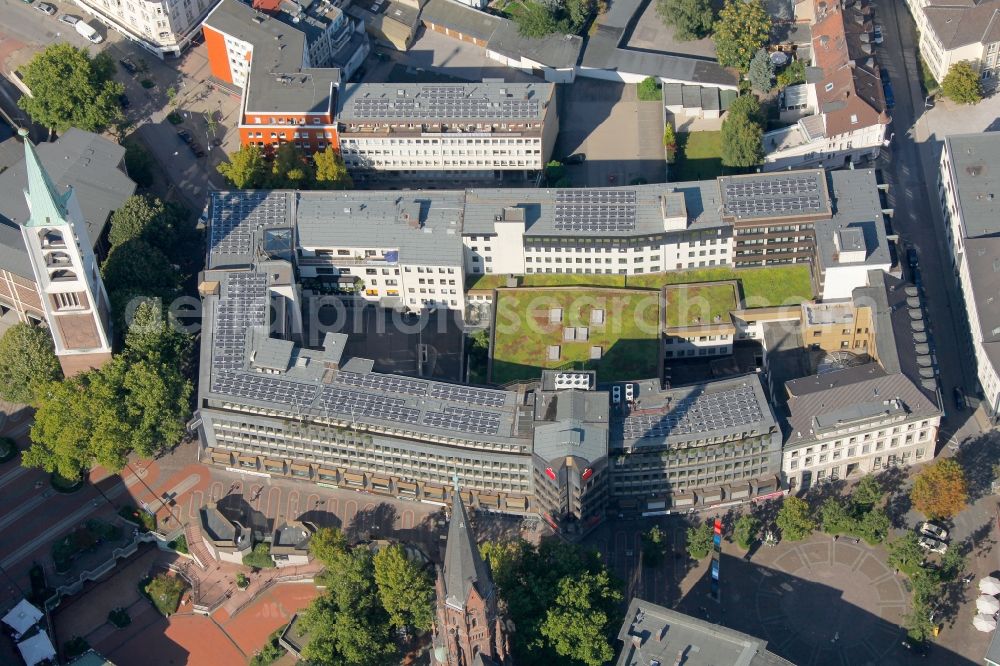 Aerial photograph Gelsenkirchen - View of the main office of the bank Sparkasse Gelsenkirchen in the state North Rhine-Westphalia