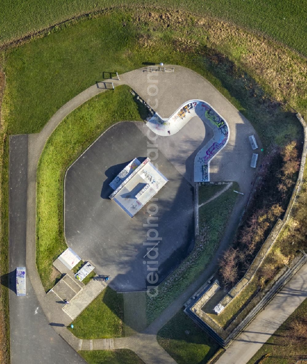 Aerial image Velbert - Skate park - amusement park in Velbert in the Ruhr area in North Rhine-Westphalia