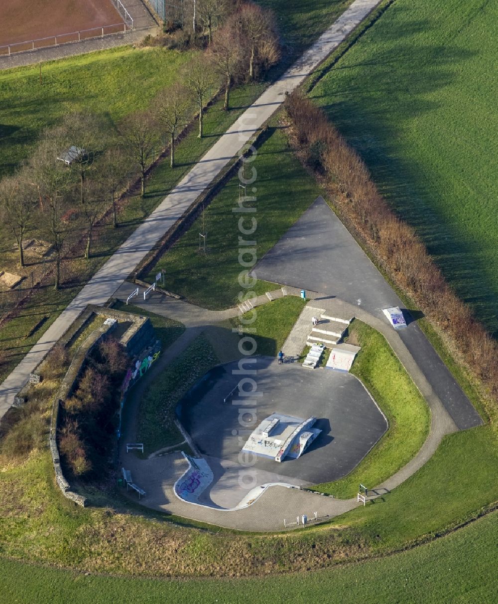 Aerial image Velbert - Skate park - amusement park in Velbert in the Ruhr area in North Rhine-Westphalia