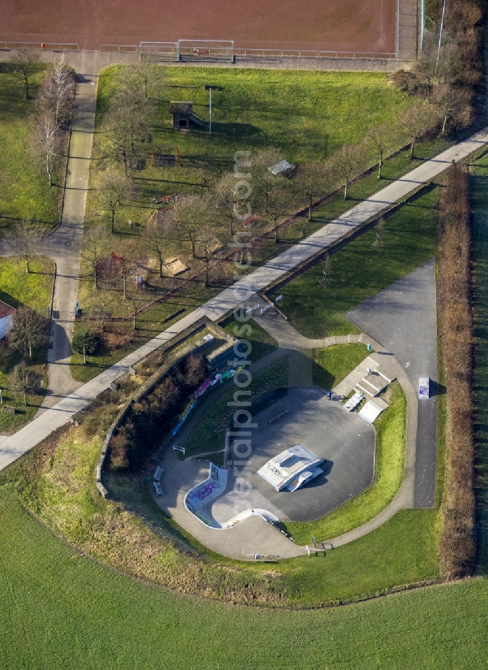 Aerial photograph Velbert - Skate park - amusement park in Velbert in the Ruhr area in North Rhine-Westphalia