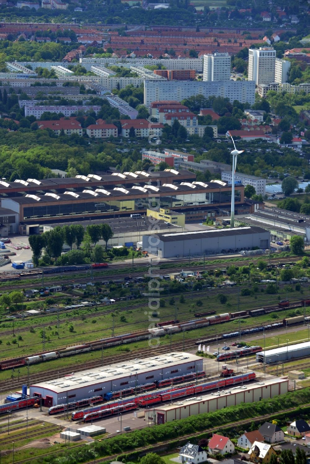 Aerial image Magdeburg - View of the SKET industrial area in Magdeburg in the state of Saxony-Anhalt