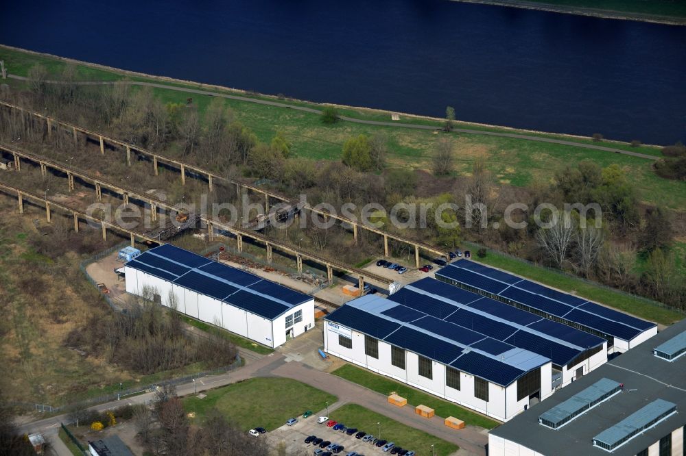 Magdeburg from the bird's eye view: View of the production facility of SKET Verseilmaschinenbau GmbH in Magdeburg in the state of Saxony-Anhalt