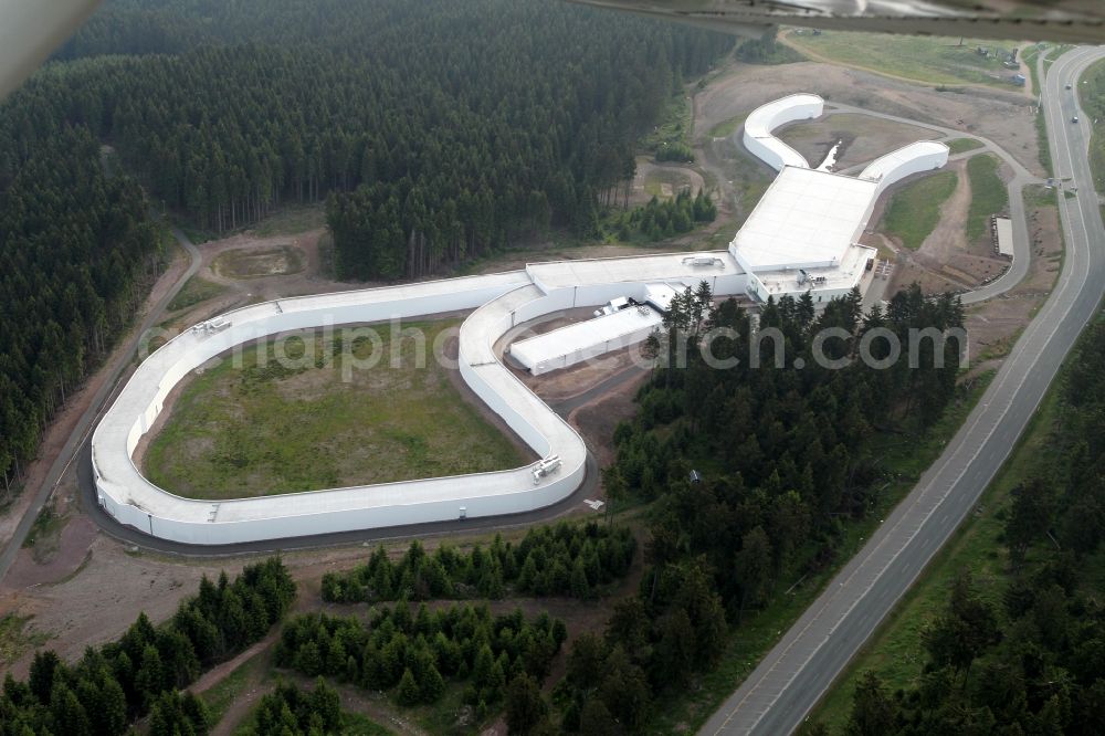 Aerial photograph Oberhof - Ski track with indoor skiing on street Tambacher Strasse in Oberhof in Thuringia