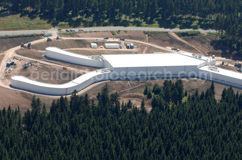 Aerial photograph Oberhof - Ski track with indoor skiing on street Tambacher Strasse in Oberhof in Thuringia