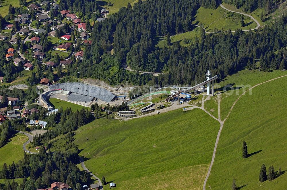 Oberstdorf from above - Ski jump in Oberstdorf eponymous ski area in Bavaria