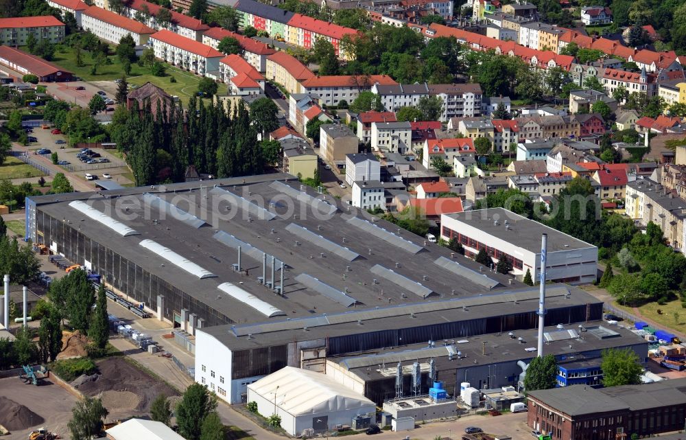 Magdeburg from the bird's eye view: View of the SKL Motor Service GmbH in Magdeburg in the state of Saxony-Anhalt