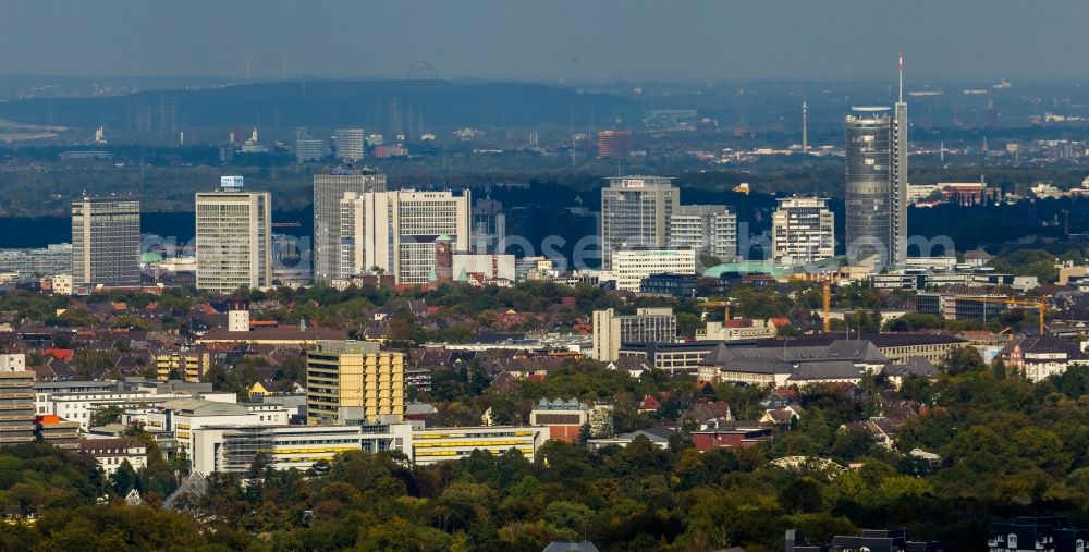 Aerial photograph Essen - View of the skyline of Essen in the state North-Rhine Westphalia