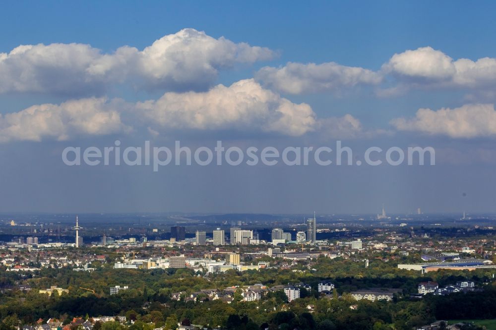 Essen from above - View of the skyline of Essen in the state North-Rhine Westphalia