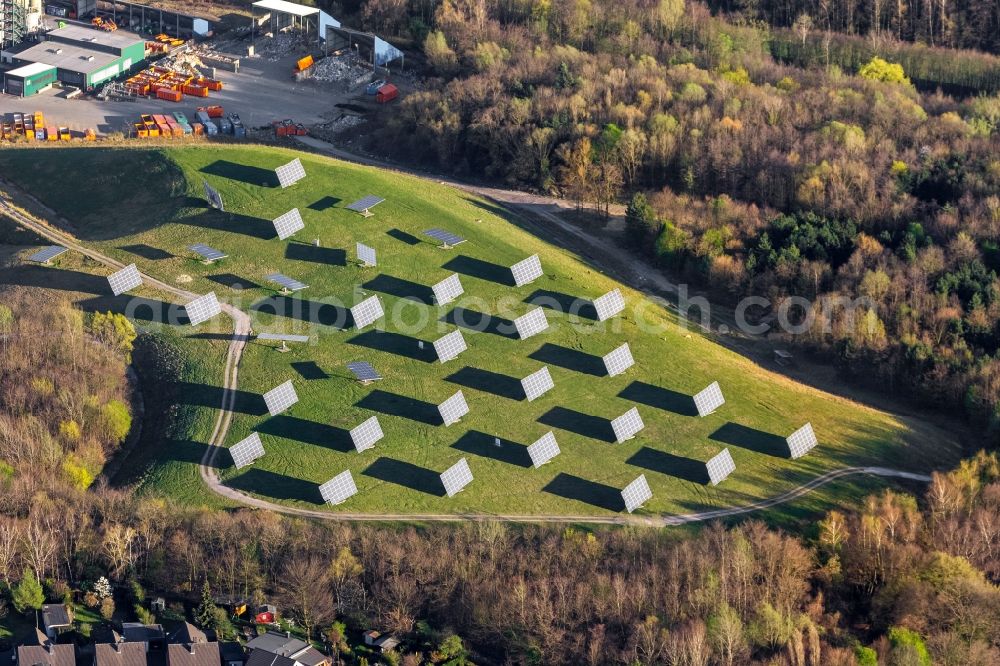 Aerial image Bottrop - View of a solar collector in Bottrop in the state of North Rhine-Westphalia