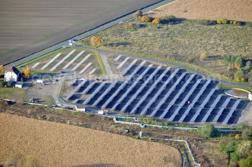 Aerial image Hohenmölsen OT Wählitz - Solar plant in Waehlitz in Saxony-Anhalt