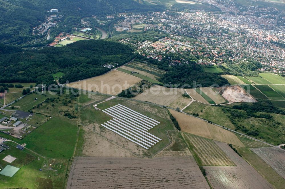 Bad Kreuznach from the bird's eye view: Solar panel - photovoltaic system in Bad Kreuznach in Rhineland-Palatinate