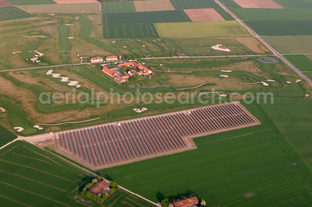 Riedstadt from the bird's eye view: Solar field at Riedstadt in the state of Hesse