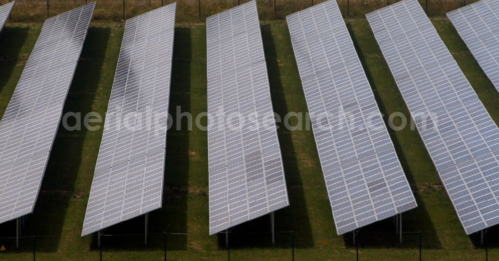 Aerial image Landsberg OT Oppin - Solar panel - solar power plant in Oppin, a district of Landsberg in Saxony-Anhalt