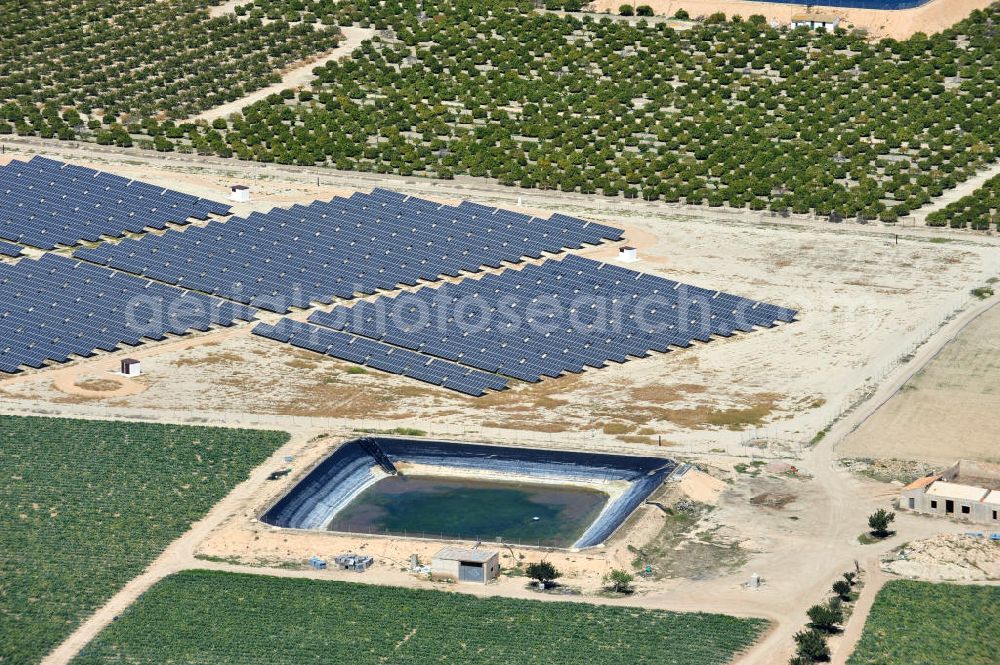 Los Martinez from above - Solar fileds, Solar Park esp. photovoltaic plant Los Martinez in Spain. Operator of the plant is the EEPro Company