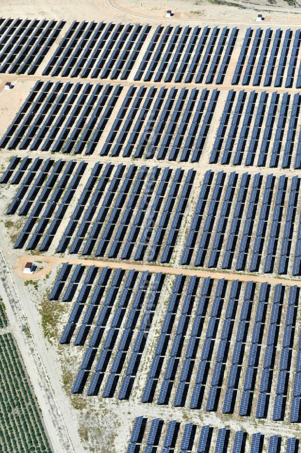 Los Martinez from above - Solar fileds, Solar Park esp. photovoltaic plant Los Martinez in Spain. Operator of the plant is the EEPro Company