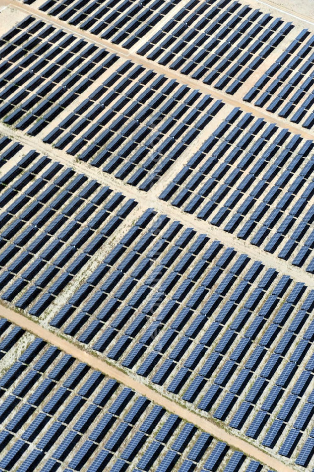 Aerial image Los Martinez - Solar fileds, Solar Park esp. photovoltaic plant Los Martinez in Spain. Operator of the plant is the EEPro Company