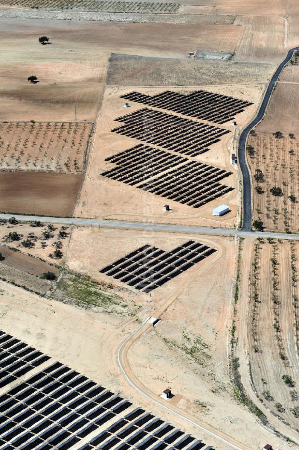 Los Martinez from above - Solar fileds, Solar Park esp. photovoltaic plant Los Martinez in Spain. Operator of the plant is the EEPro Company