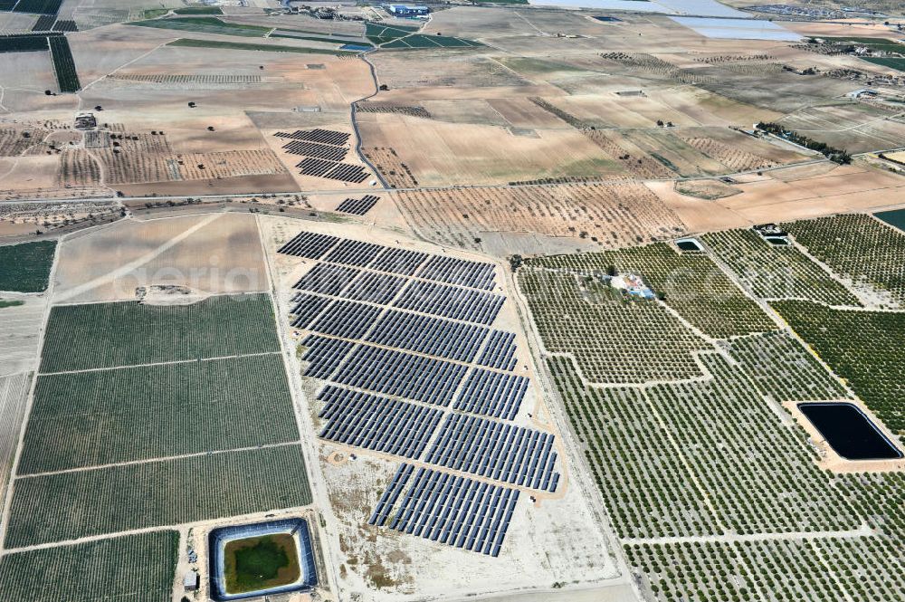 Los Martinez from above - Solar fileds, Solar Park esp. photovoltaic plant Los Martinez in Spain. Operator of the plant is the EEPro Company