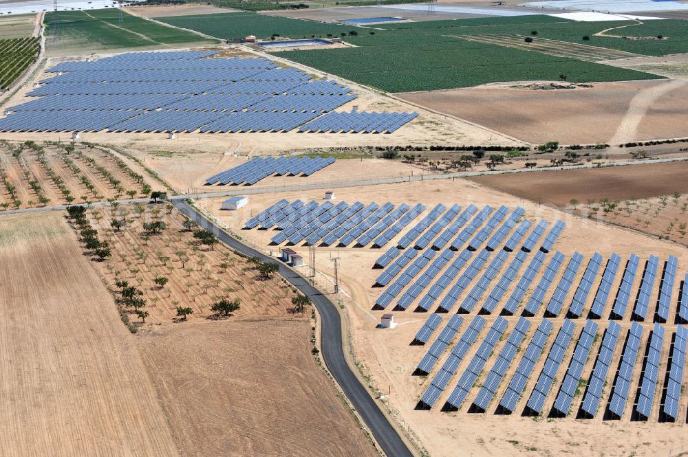 Los Martinez from above - Solar fileds, Solar Park esp. photovoltaic plant Los Martinez in Spain. Operator of the plant is the EEPro Company