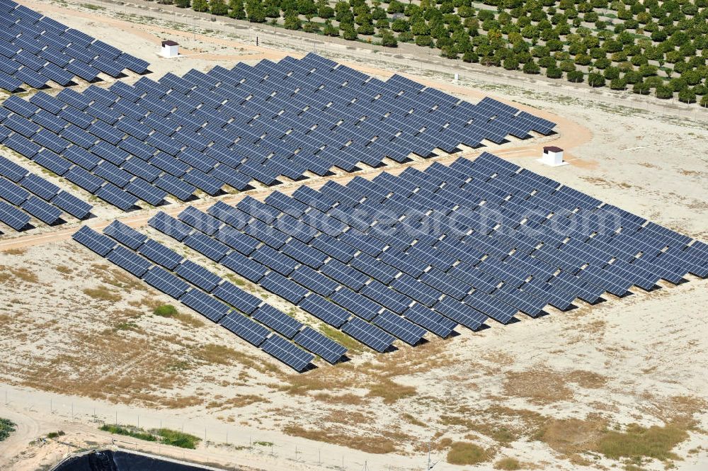 Los Martinez from above - Solar fileds, Solar Park esp. photovoltaic plant Los Martinez in Spain. Operator of the plant is the EEPro Company