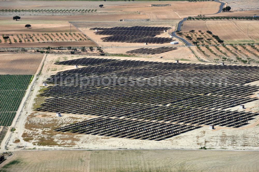 Los Martinez from above - Solar fileds, Solar Park esp. photovoltaic plant Los Martinez in Spain. Operator of the plant is the EEPro Company