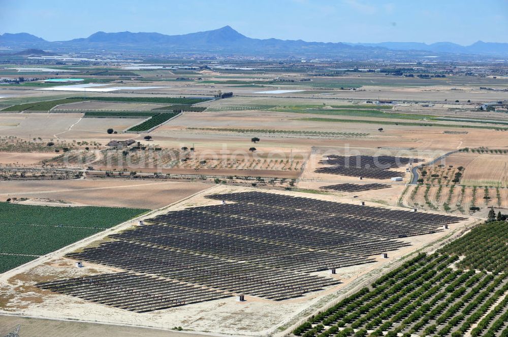 Los Martinez from above - Solar fileds, Solar Park esp. photovoltaic plant Los Martinez in Spain. Operator of the plant is the EEPro Company