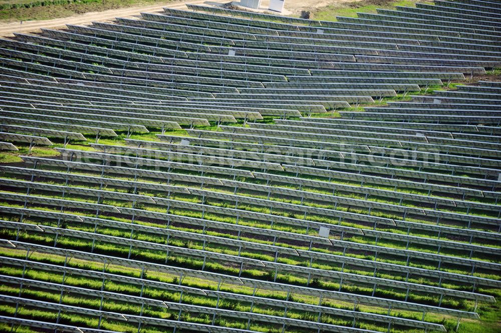 Aerial image Villalba auf Sizilien - Solar fileds, Solar Park esp. photovoltaic plant Villalba at Sicily in Italy. Operator of the plant is the EEPro Company