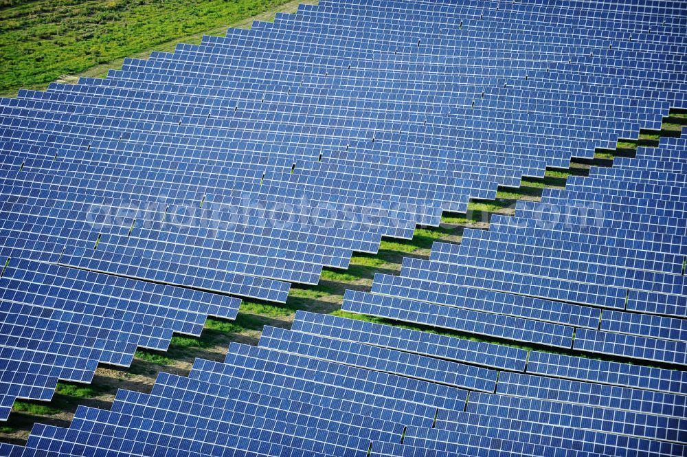 Aerial image Villalba auf Sizilien - Solar fileds, Solar Park esp. photovoltaic plant Villalba at Sicily in Italy. Operator of the plant is the EEPro Company