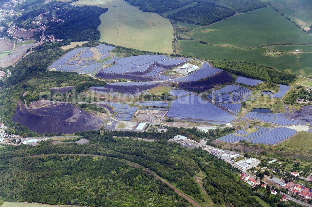 Aerial image Eisleben - Solar power plant - photovoltaic system at Eisleben in Saxony-Anhalt